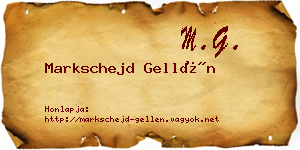 Markschejd Gellén névjegykártya